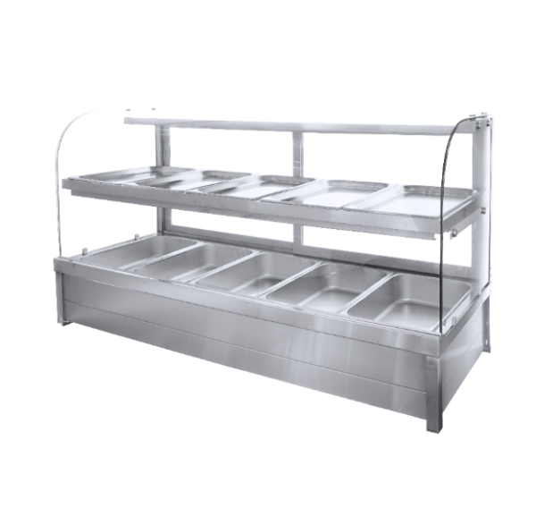 Curved Glass Food Display Warmer